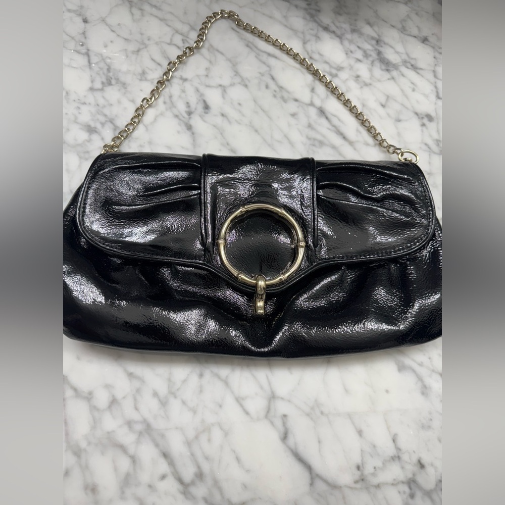 Elaine Turner Hobo Clutch Bag with Gold Chain - Picture 2 of 6